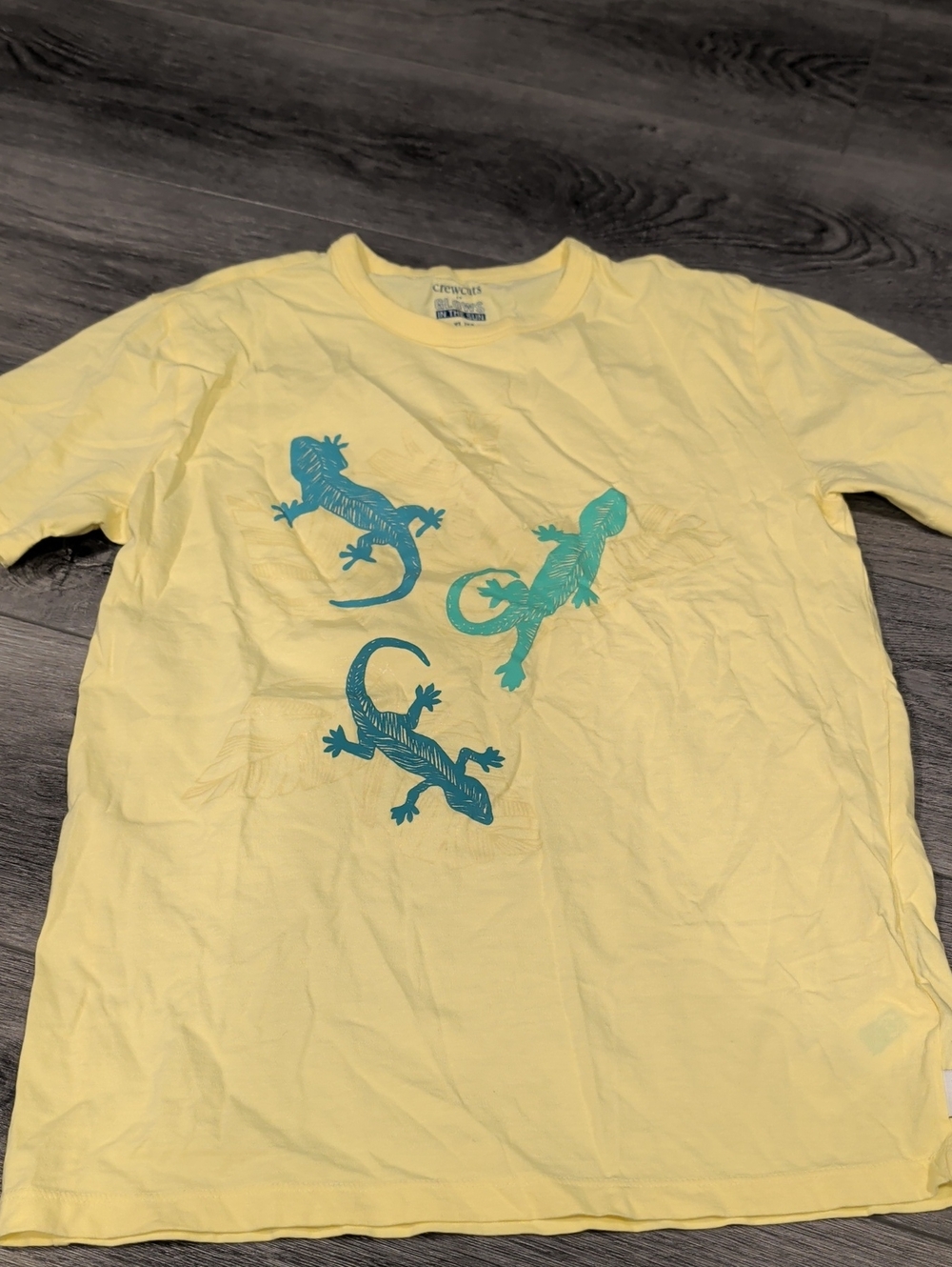 Nwot Crewcuts Yellow Reptile Graphic Tee - Yellow with Teal Lizards